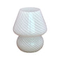 Swirled Glass Mushroom Lamp in White