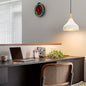 Teardrop Metal Pendant Light with Wood Accent