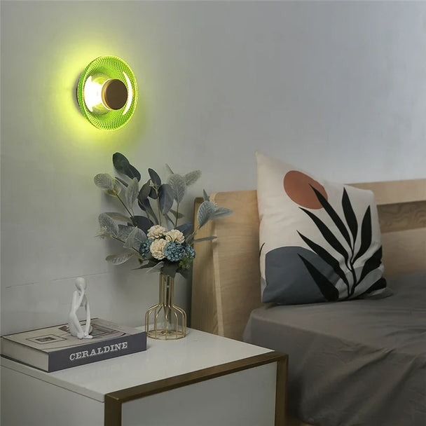Textured Glass Disc LED Wall Lamp