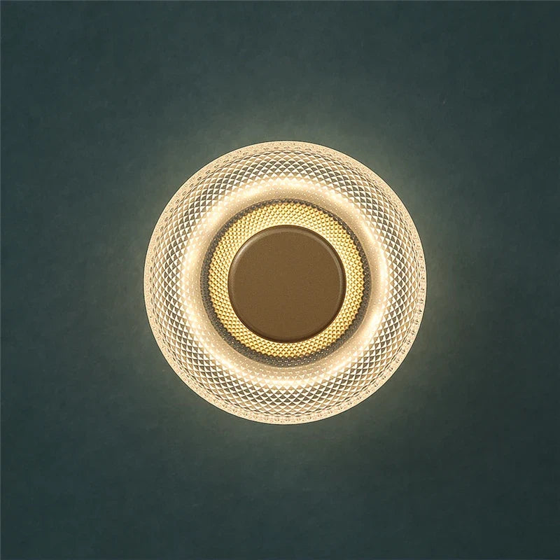 Textured Glass Disc LED Wall Lamp