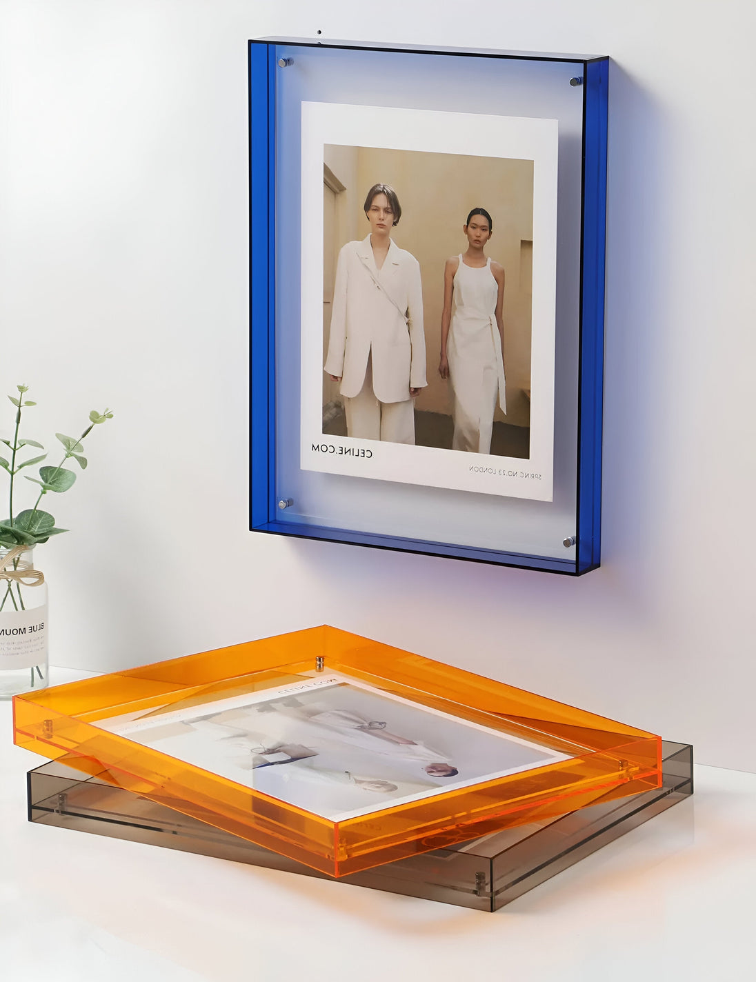 Coloured Acrylic Photo Frame – in a room setting