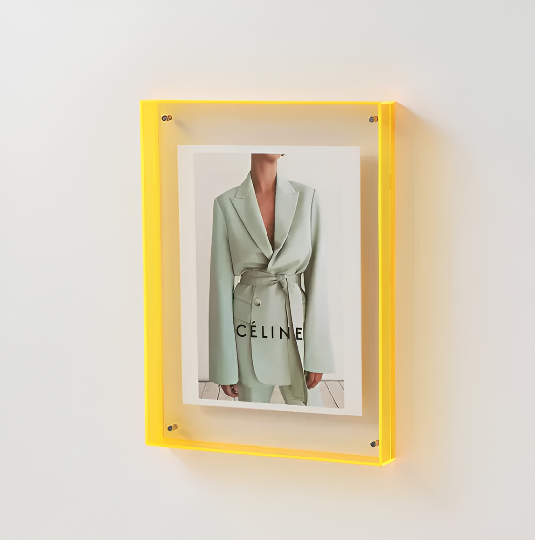 Coloured Acrylic Photo Frame in Yellow