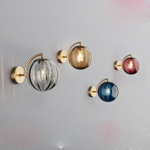Tinted Glass Globe Wall Lamp