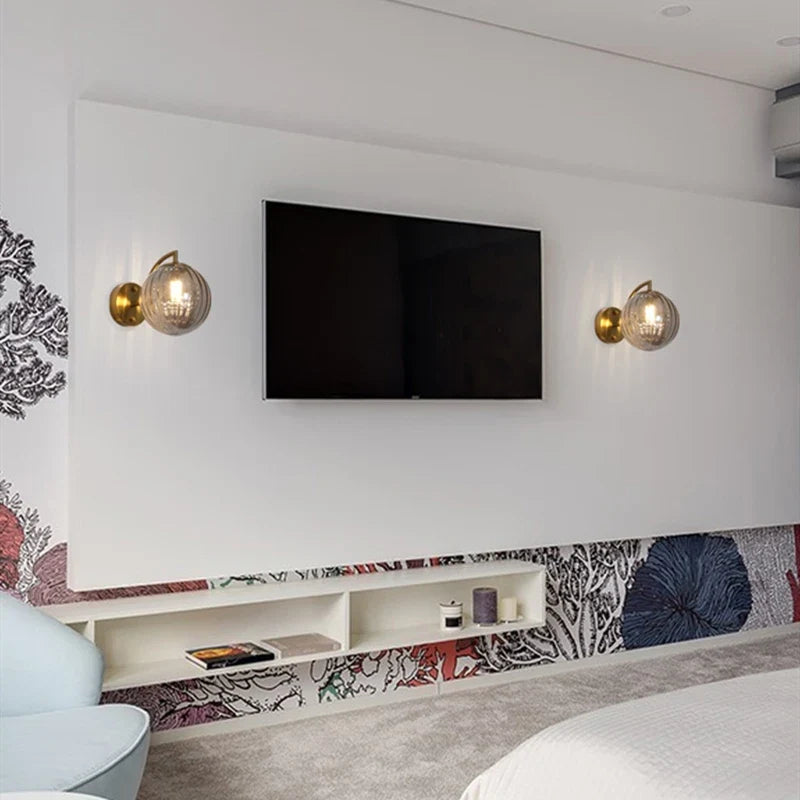 Tinted Glass Globe Wall Lamp
