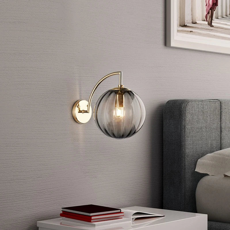 Tinted Glass Globe Wall Lamp