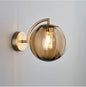 Tinted Glass Globe Wall Lamp – Amber
