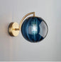 Tinted Glass Globe Wall Lamp – Blue