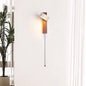 Travertine and Wood Wall Lamp
