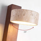 Travertine and Wood Wall Lamp