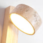 Travertine and Wood Wall Lamp