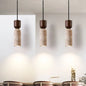 Travertine and Wood Mini Pendant Light
