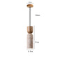 Travertine and Wood Mini Pendant Light – Natural Wood