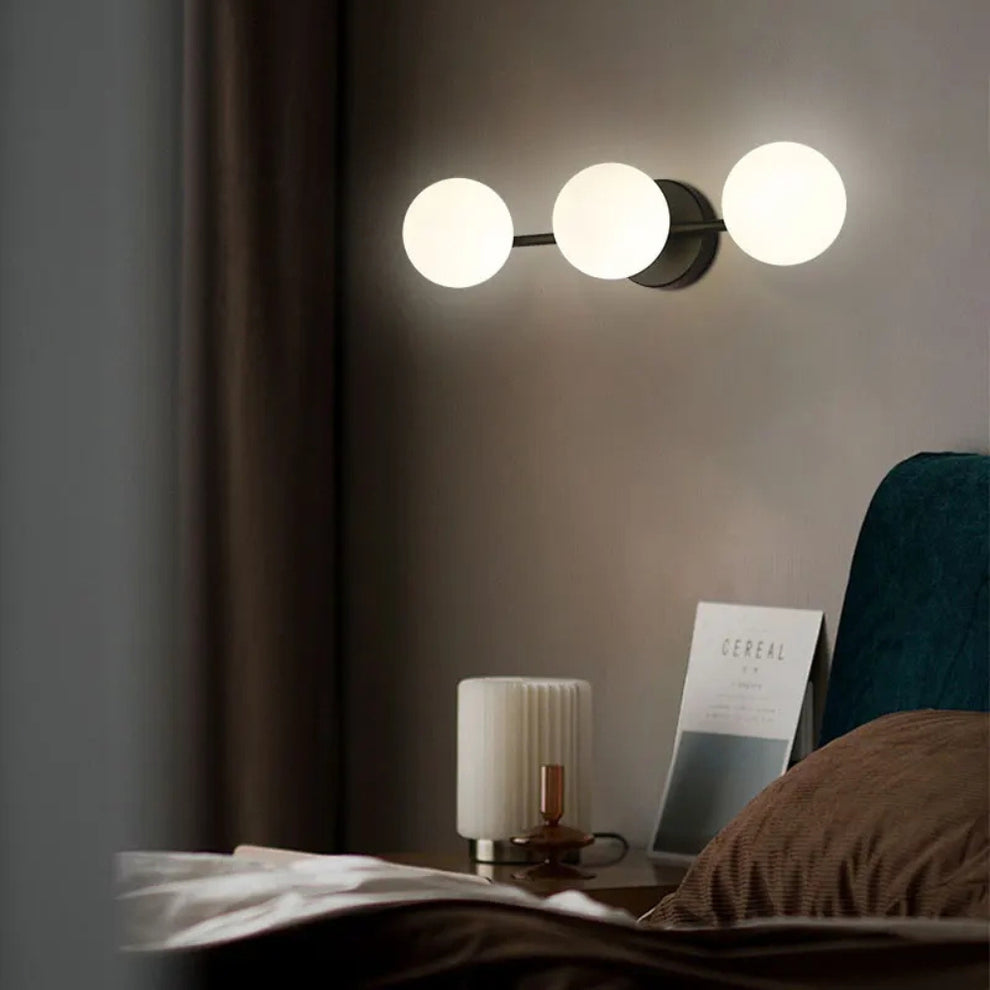 Triple Glass Globe Wall Light