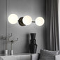 Triple Glass Globe Wall Light in Black