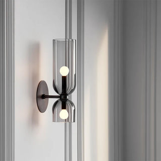 Tubular Glass Wall Lamp in Smoke Grey