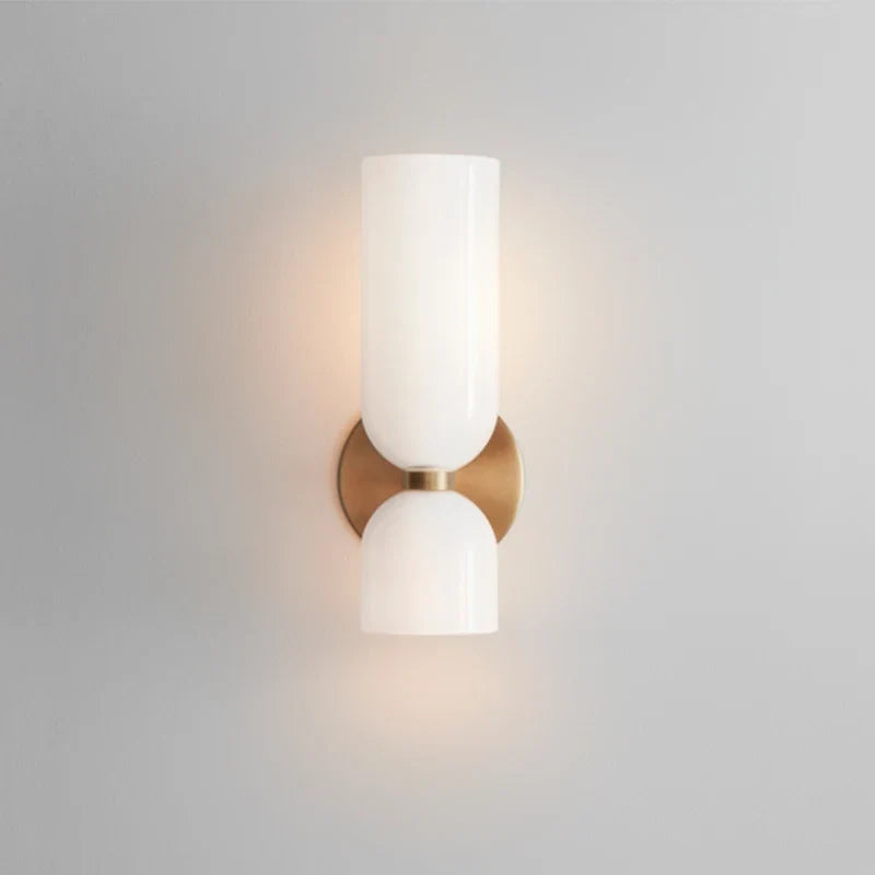 Tubular Glass Wall Lamp in White