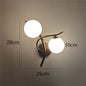 Twin Opal Globe Wall Light – Black – Right