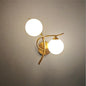 Twin Opal Globe Wall Light – Gold – Right