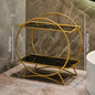 Two-Tier Metal Bathroom Organiser – Gold & Black