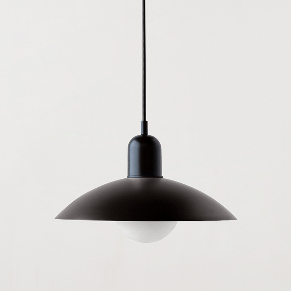 Two-Tone Bauhaus Dome Pendant Light – Black & Black