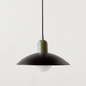 Two-Tone Bauhaus Dome Pendant Light – Black & Green