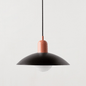 Two-Tone Bauhaus Dome Pendant Light – Black & Pink