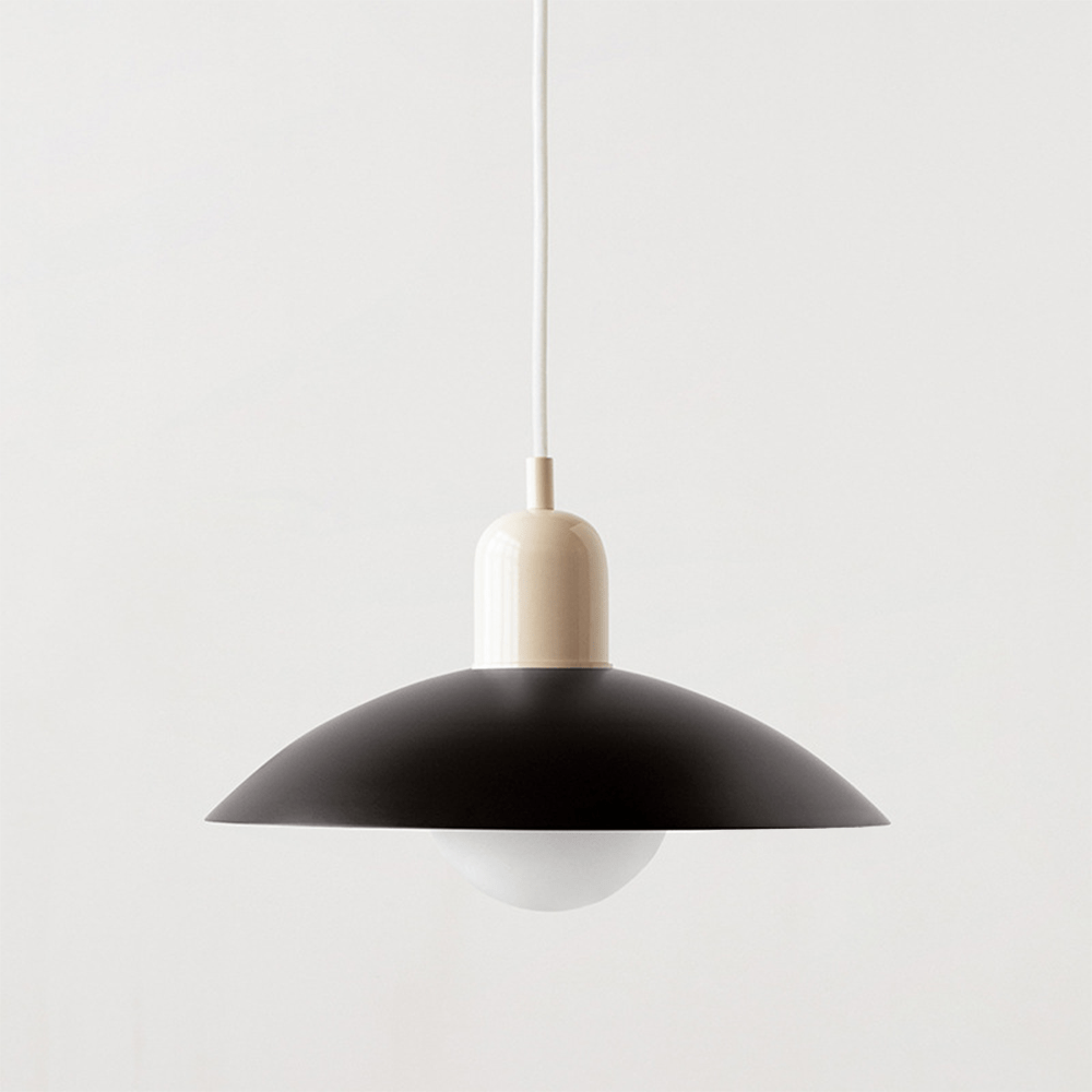 Two-Tone Bauhaus Dome Pendant Light – Black & White