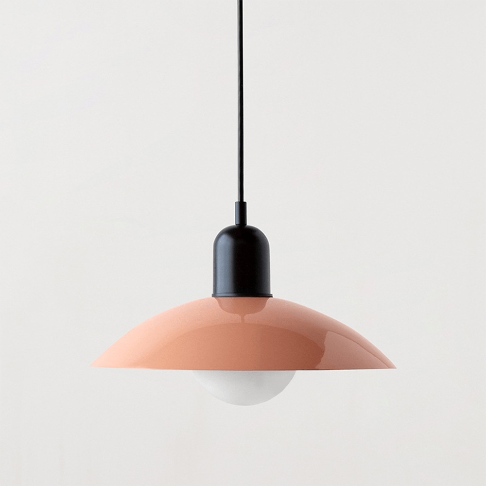 Two-Tone Bauhaus Dome Pendant Light – Pink & Black