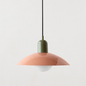 Two-Tone Bauhaus Dome Pendant Light – Pink & Green