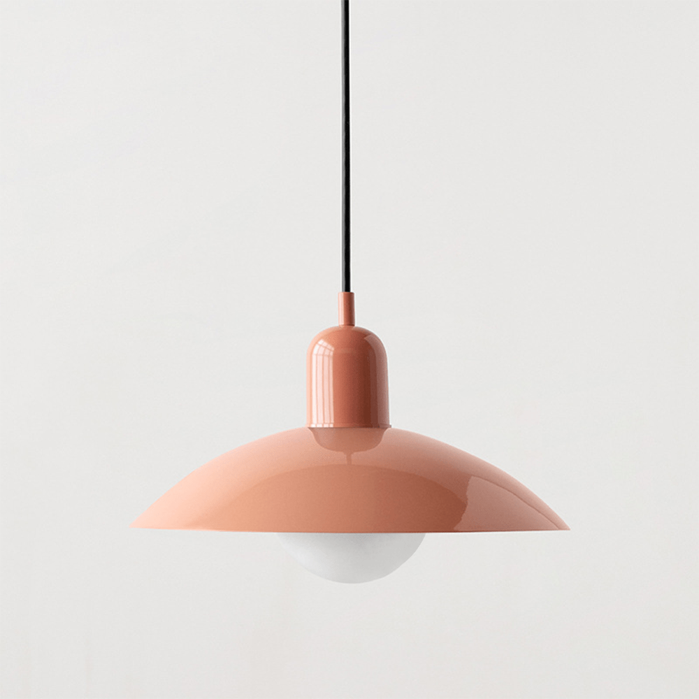 Two-Tone Bauhaus Dome Pendant Light – Pink & Pink