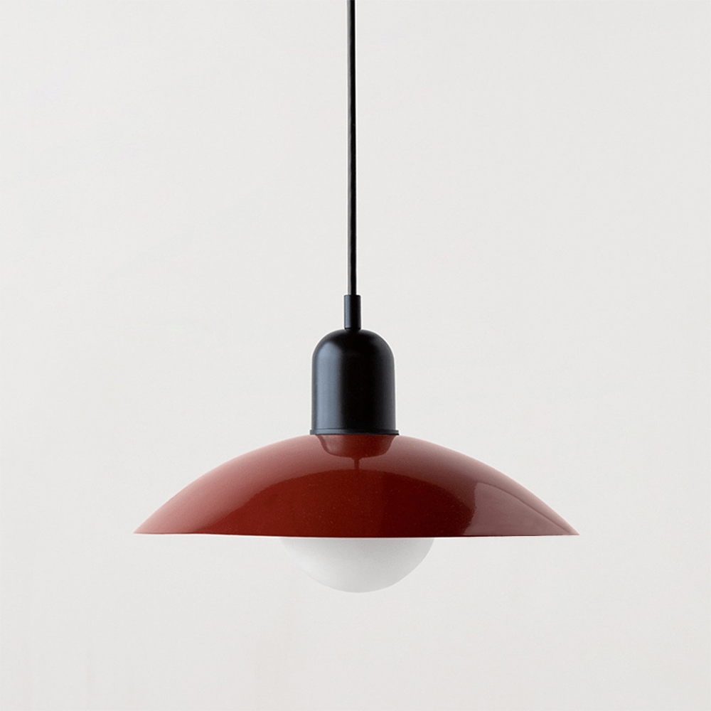 Two-Tone Bauhaus Dome Pendant Light – Red & Black