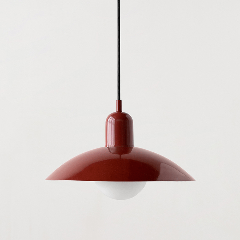 Two-Tone Bauhaus Dome Pendant Light – Red & Red