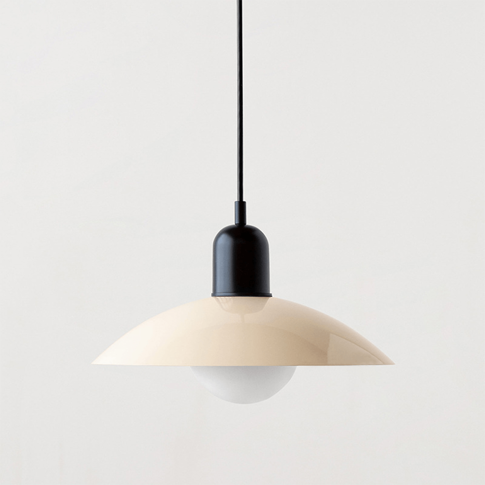 Two-Tone Bauhaus Dome Pendant Light – White & Black