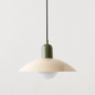 Two-Tone Bauhaus Dome Pendant Light – White & Green