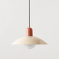 Two-Tone Bauhaus Dome Pendant Light – White & Pink