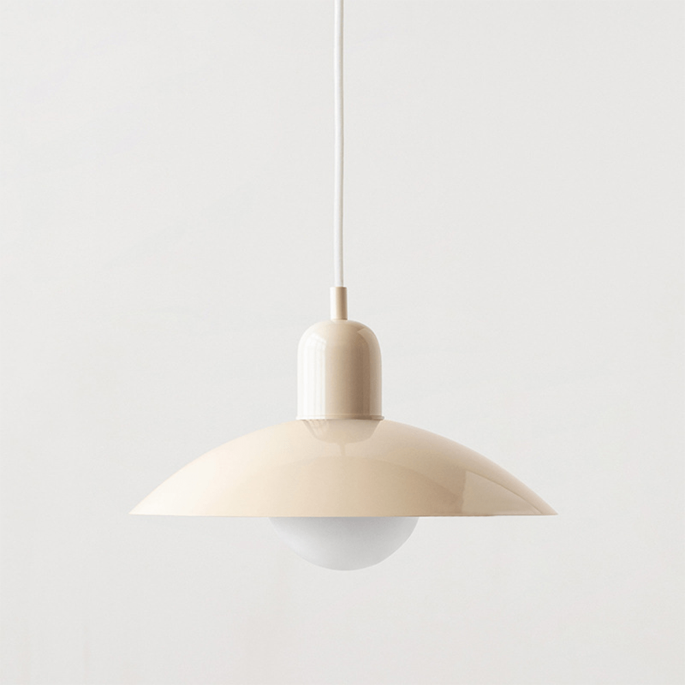 Two-Tone Bauhaus Dome Pendant Light – White & White
