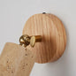 Travertine and Wood Wall Lamp – detail view