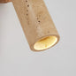Travertine and Wood Wall Lamp – close-up