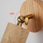 Travertine and Wood Wall Lamp – in a room setting