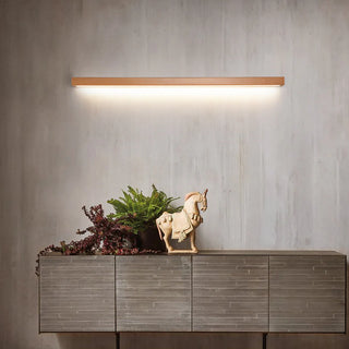 Wall Lamp with Linear Rectangular Wood Profile