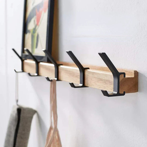 Wall-Mounted Coat Rack with Sliding Hooks