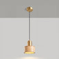 Walnut and Brass Cylinder Pendant Light – Natural Wood