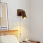 Walnut and Brass Wall Spotlight