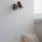 Walnut and Brass Wall Spotlight