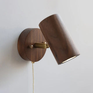 Walnut and Brass Wall Spotlight – Walnut