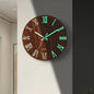 Walnut-Effect Luminous Wall Clock – product photo