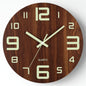 Walnut-Effect Luminous Wall Clock – detail view