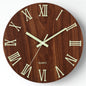 Walnut-Effect Luminous Wall Clock – close-up