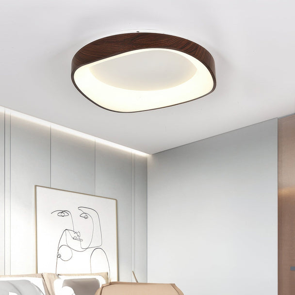 Wood Grain LED Flush Ceiling Light