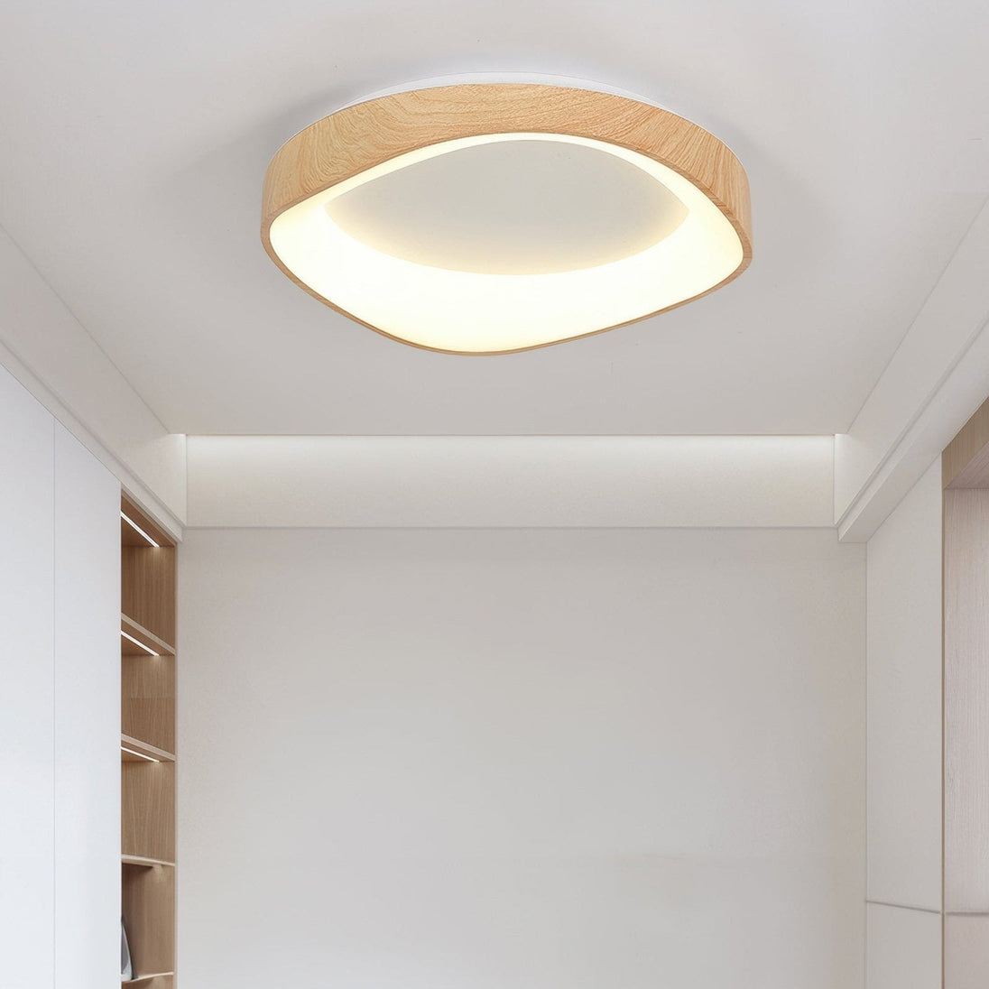 Wood Grain LED Flush Ceiling Light